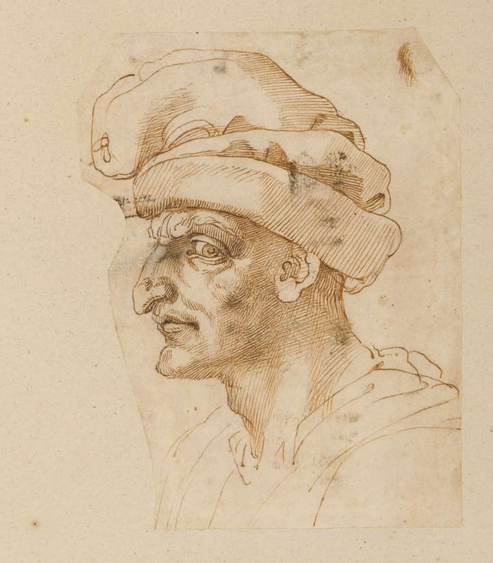 The Head of a Man with a Cap, after Michelangelo